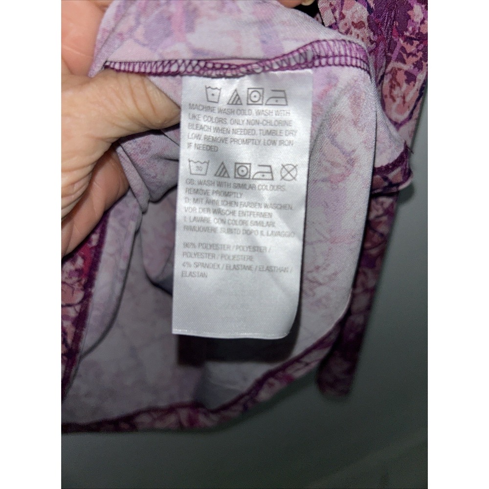 Susan Graver Women's‎ Tunic Top Large Pink Purple Geometric Design Long Sleeve - Picture 7 of 11